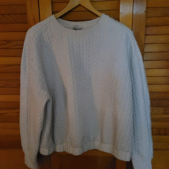 The Unbranded Brand Sweaters - Women's Cable Knit Spring Summer Sweatshirt - Cream